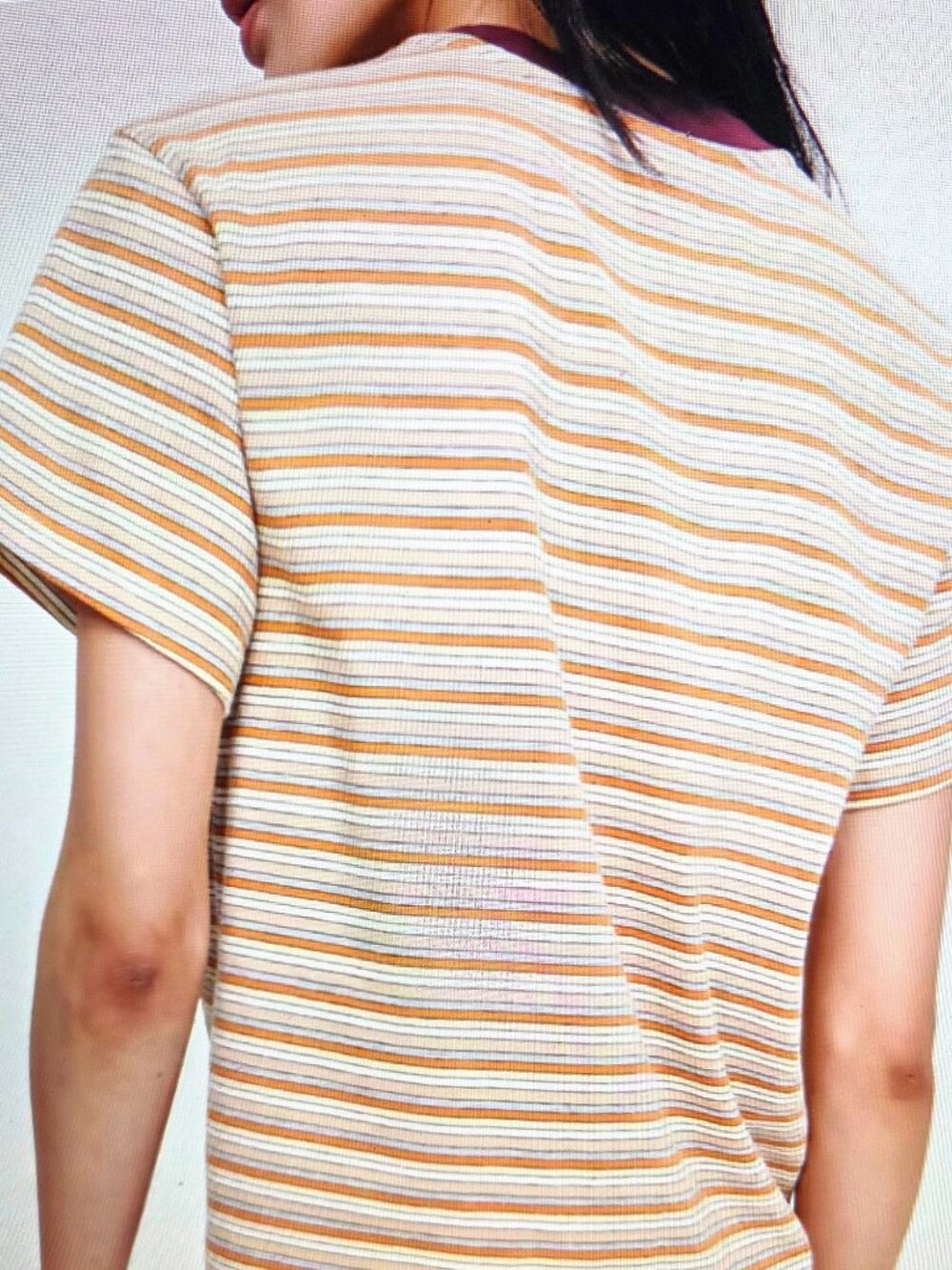 Banana Republic Crew Neck T Shirt, Orange Mini Stripe, Med. THIS SEASON!! NWT